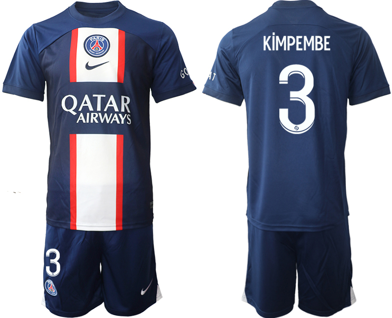 2022-2023 Paris St Germain 3 KiMPEMBE home jerseys Suit