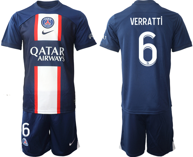 2022-2023 Paris St Germain 6 VERRATTi home jerseys Suit