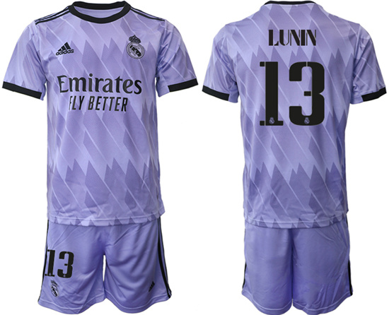 2022-2023 Real Madrid 13 LUNIN away jerseys Suit