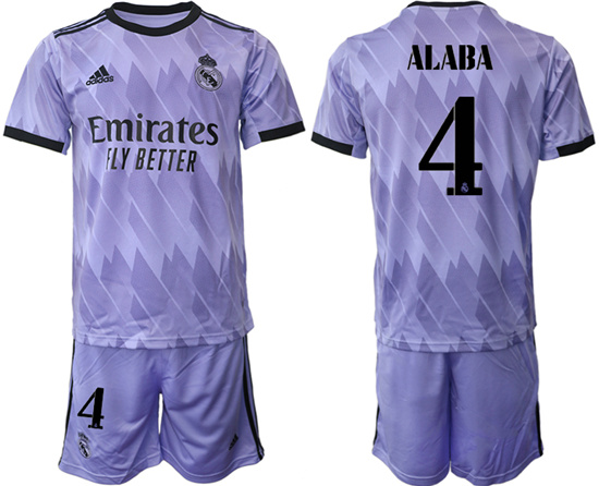 2022-2023 Real Madrid 4 ALABA away jerseys Suit