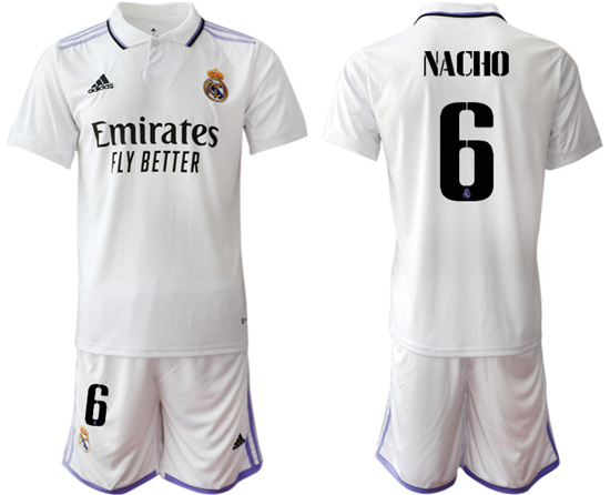 2022-2023 Real Madrid 6 NACHO home jerseys Suit