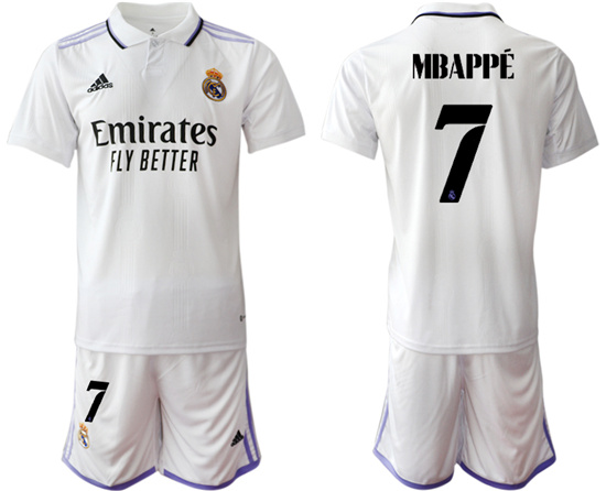 2022-2023 Real Madrid 7 MBAPPE home jerseys Suit