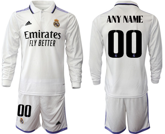 2022-2023 Real Madrid Custom home long sleeve Jerseys suit