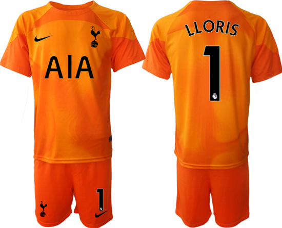 2022-2023 Tottenham Hotspur 1 LLORIS Orange red goalkeeper jerseys Suit