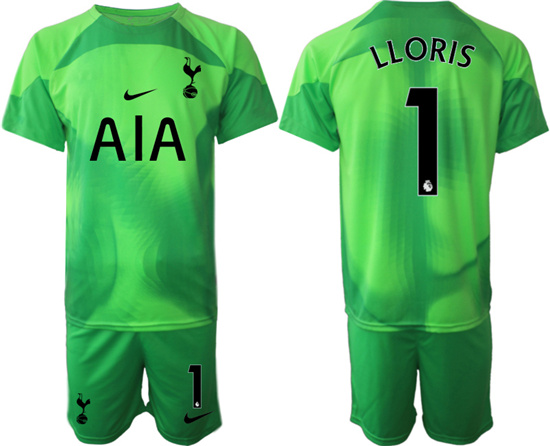 2022-2023 Tottenham Hotspur 1 LLORIS green goalkeeper jerseys Suit