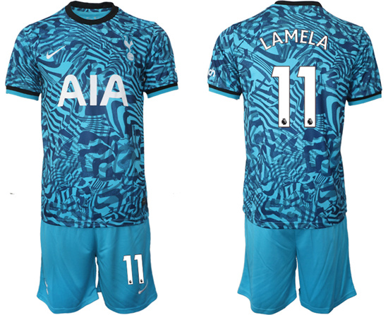 2022-2023 Tottenham Hotspur 11 LAMELA Secend away jerseys Suit