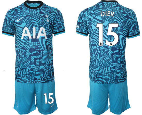 2022-2023 Tottenham Hotspur 15 DIER Secend away jerseys Suit