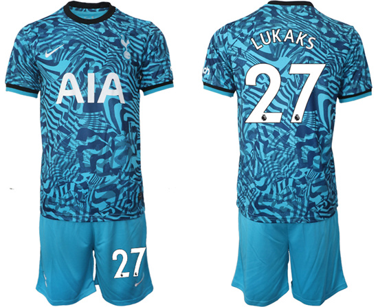 2022-2023 Tottenham Hotspur 27 LUKAKS Secend away jerseys Suit