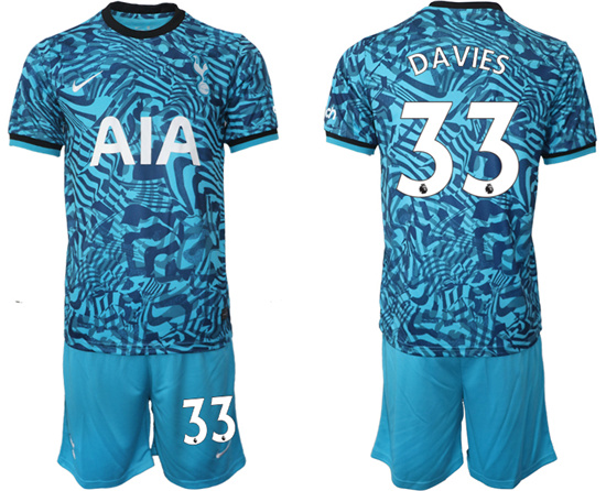 2022-2023 Tottenham Hotspur 33 DAVIES Secend away jerseys Suit