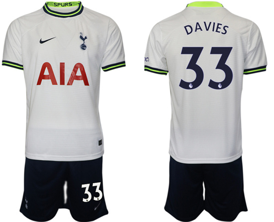 2022-2023 Tottenham Hotspur 33 DAVIES home jerseys Suit