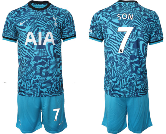 2022-2023 Tottenham Hotspur 7 SON Secend away jerseys Suit