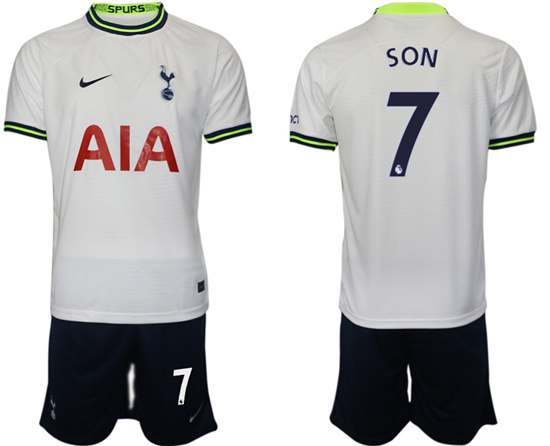 2022-2023 Tottenham Hotspur 7 SON home jerseys Suit