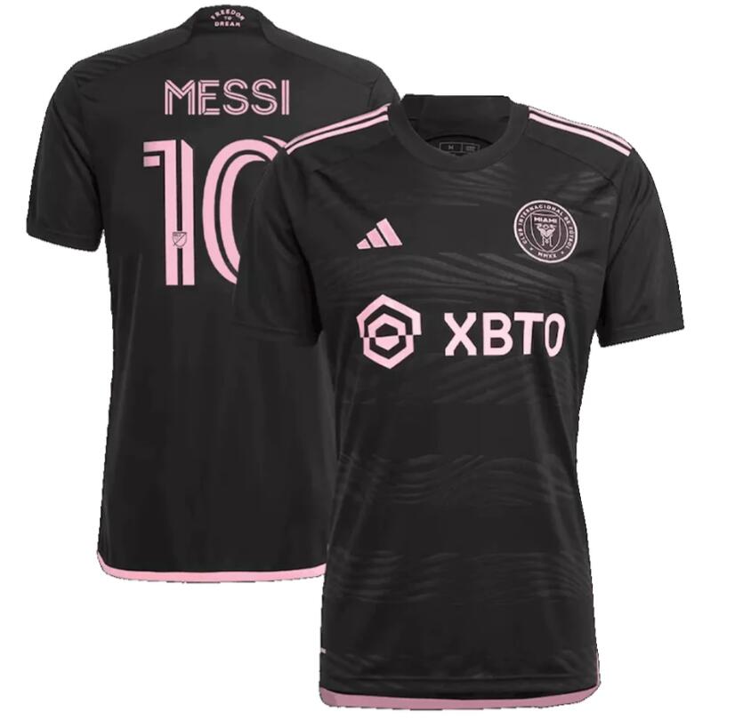 2023-24 INTER MIAMI #10 Messi Away Black soccer JERSEY