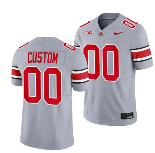 Men's Ohio State Buckeyes Customized Gray Jersey