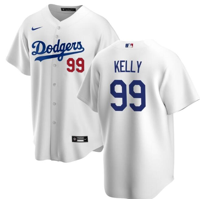 Los Angeles Dodgers No.99 Joe Kelly with Front Red Number Away White Coolbase jersey