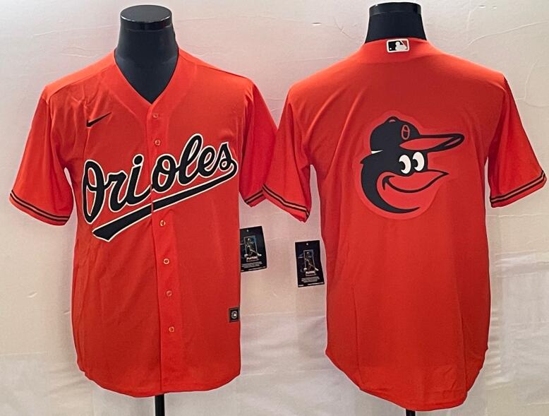 Men's Baltimore Orioles Big Logo Orange Limited Cool Base Stitched Baseball Jersey