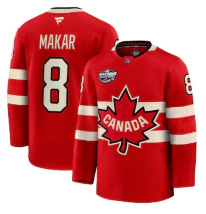 Men's Cale Makar #8 Canada Fanatics Red 2025 4 Nations Face-Off PremiumPlayer Jersey