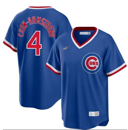 Men's Pete Crow-Armstrong Chicago Cubs #4 Blue 1994 Cooperstown Jersey by NIKE