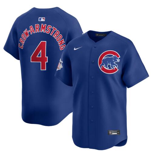 Men's Pete Crow-Armstrong Chicago Cubs #4 Navy Blue Alternate Limited Jersey by NIKE