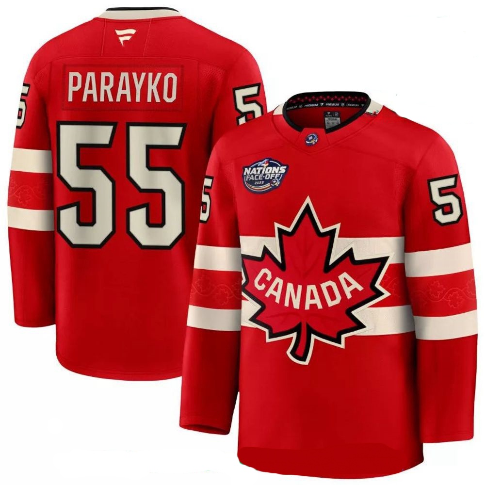 Men's Colton Parayko #55 Canada Fanatics Red 2025 4 Nations Face-Off PremiumPlayer Jersey