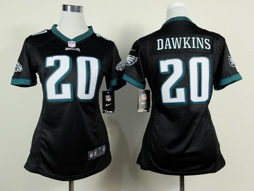 Nike Philadelphia Eagles #20 Brian Dawkins Black Game Womens Jersey