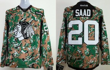 Chicago Blackhawks #20 Brandon Saad 2014 Camo Jersey 