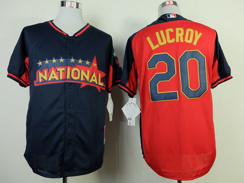 Milwaukee Brewers #20 Jonathan Lucroy 2014 All-Star Navy Blue Jersey