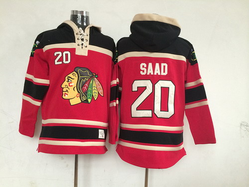 Old Time Hockey Chicago Blackhawks #20 Brandon Saad Red Hoodie