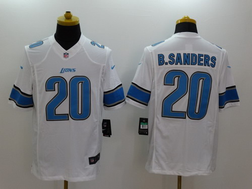 Nike Detroit Lions #20 Barry Sanders White Limited Jersey