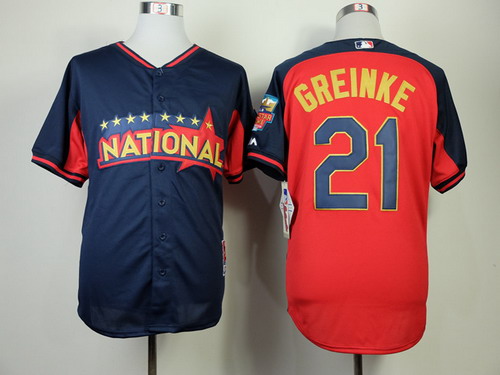 Los Angeles Dodgers #21 Zack Greinke 2014 All-Star Navy Blue Jersey