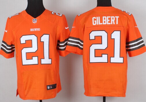 Nike Cleveland Browns #21 Justin Gilbert Orange Elite Jersey