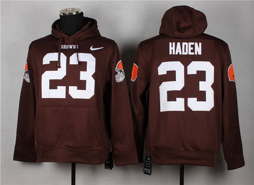 Nike Cleveland Browns #23 Joe Haden Brown Hoodie