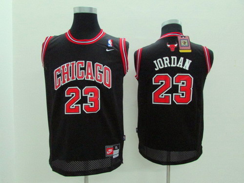 Chicago Bulls #23 Michael Jordan Black With Chicago Kids Jersey