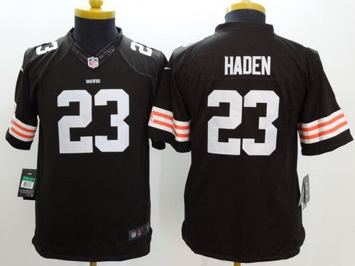 Nike Cleveland Browns #23 Joe Haden Brown Limited Kids Jersey