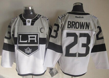 Los Angeles Kings #23 Dustin Brown 2015 Stadium Series Gray/White Jersey