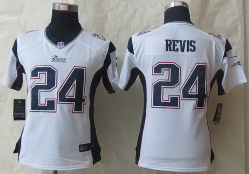 Nike New England Patriots #24 Darrelle Revis White Game Womens Jersey