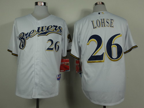 Milwaukee Brewers #26 Kyle Lohse White Jersey