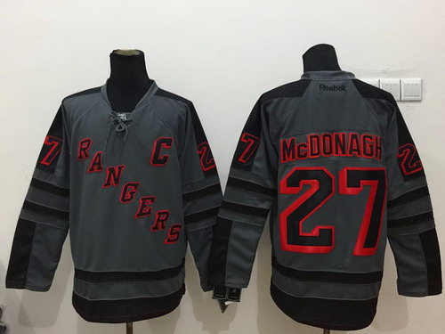 New York Rangers #27 Ryan Mcdonagh Charcoal Gray Jersey