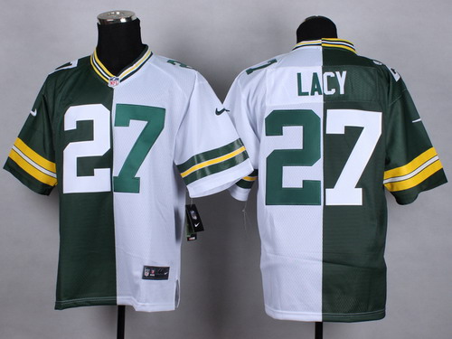 Nike Green Bay Packers #27 Eddie Lacy Green/White Two Tone Elite Jersey