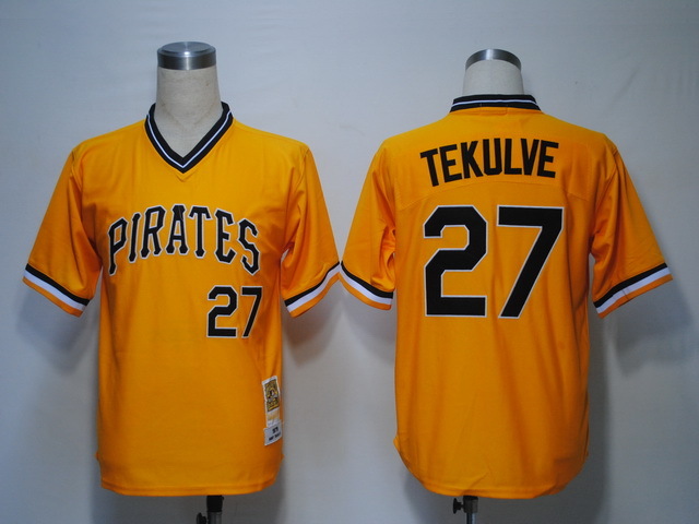 Pittsburgh Pirates #27 Kent Tekulve 1979 Yellow Throwback Jersey