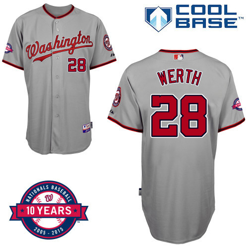 Washington Nationals #28 Jayson Werth Gray 10TH Jersey