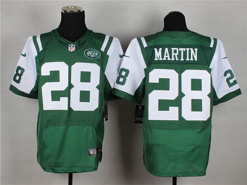 Nike New York Jets #28 Curtis Martin Green Elite Jersey