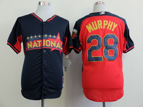 New York Mets #28 Daniel Murphy 2014 All-Star Navy Blue Jersey