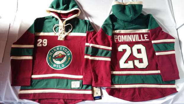 Old Time Hockey Minnesota Wild #29 Jason Pominville Red Hoodie