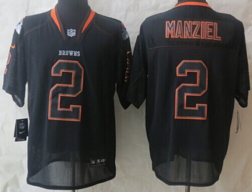 Nike Cleveland Browns #2 Johnny Manziel Lights Out Black Elite Jersey