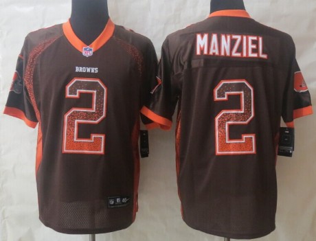 Nike Cleveland Browns #2 Johnny Manziel Drift Fashion Brown Elite Jersey