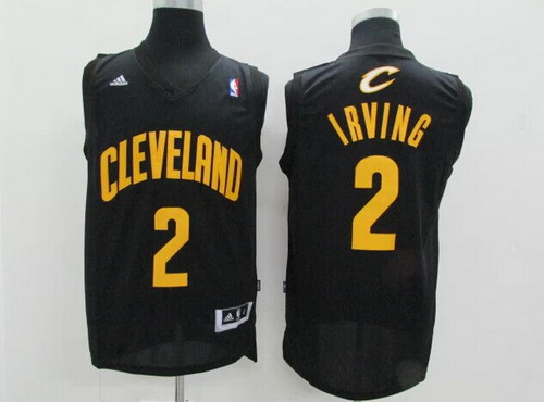 Cleveland Cavaliers #2 Kyrie Irving Revolution 30 Swingman Black With Gold Jersey