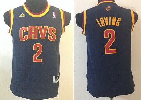 Cleveland Cavaliers #2 Kyrie Irving Navy Blue Kids Jersey