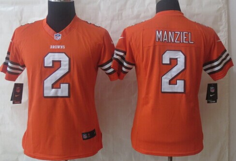 Nike Cleveland Browns #2 Johnny Manziel Orange Limited Womens Jersey