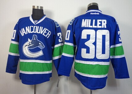 Vancouver Canucks #30 Ryan Miller Blue Jersey